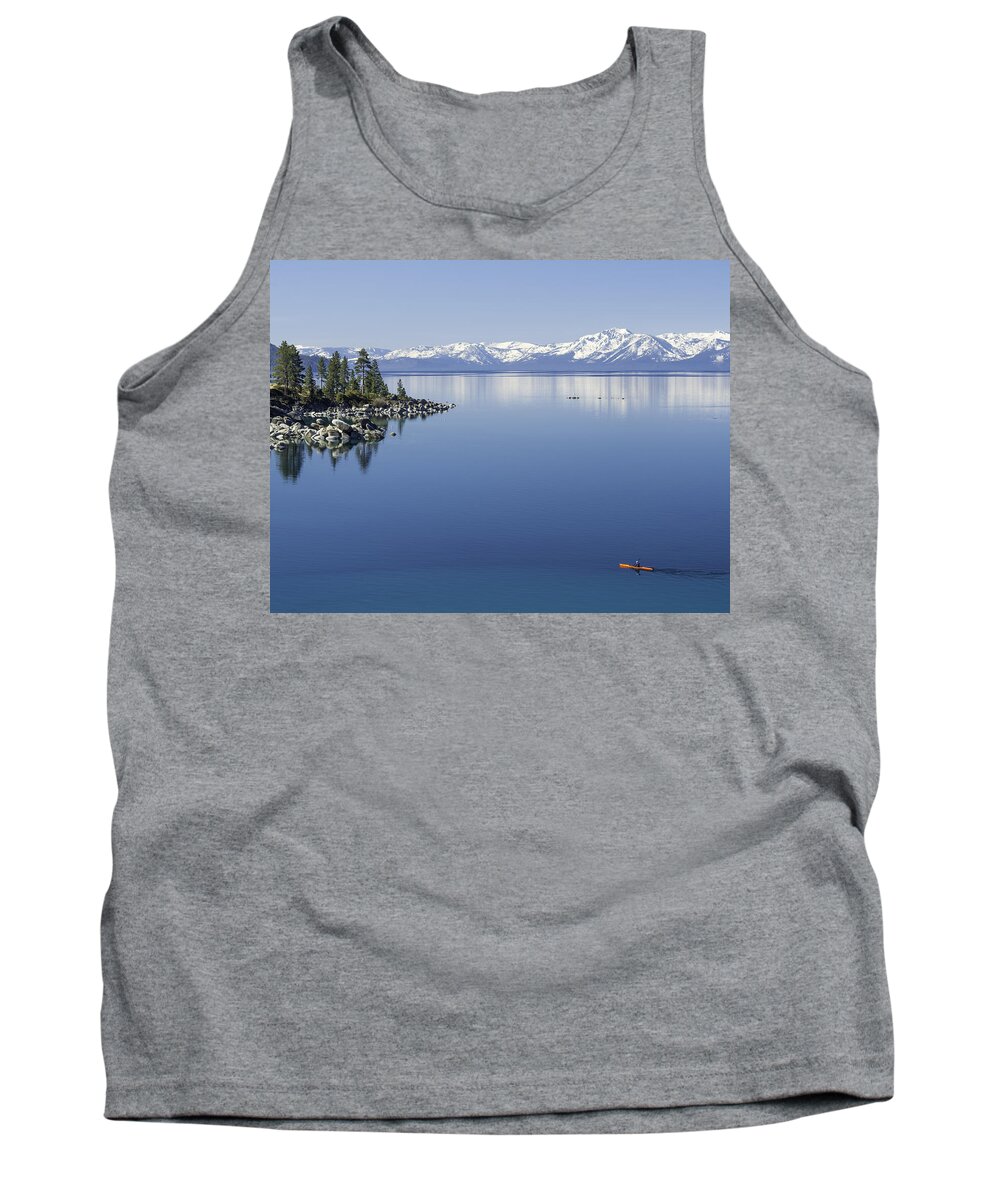 Usa Tank Top featuring the photograph FlatWater Kayak by Martin Gollery