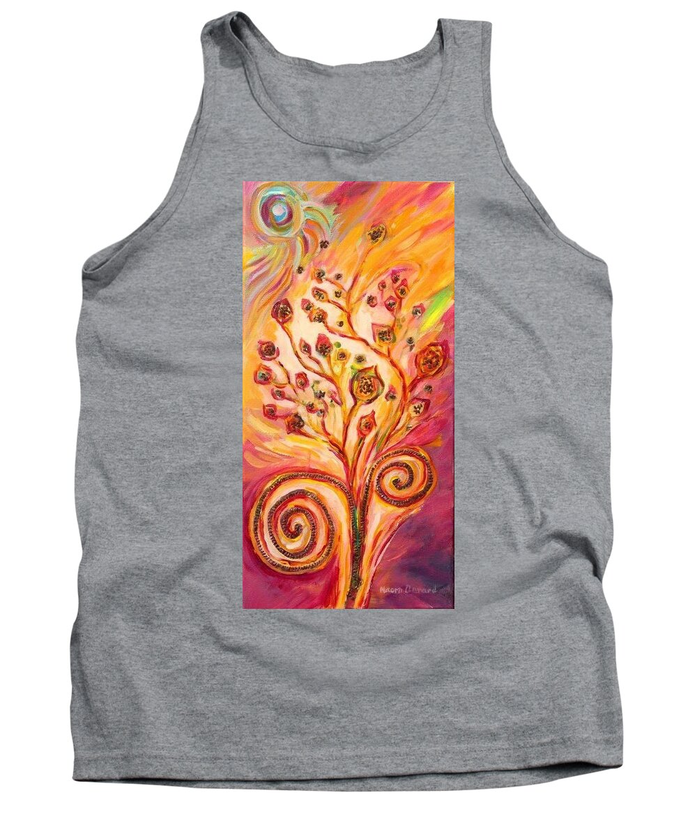 Agricultural Tank Top featuring the painting Flax Maturing by Naomi Gerrard
