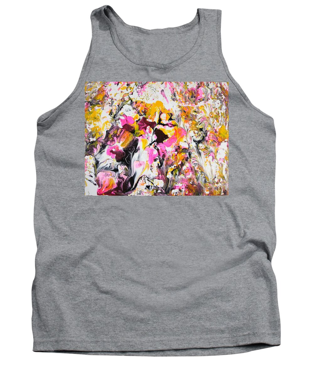 Hot Pink Tank Top featuring the painting Floralescent by Madeleine Arnett