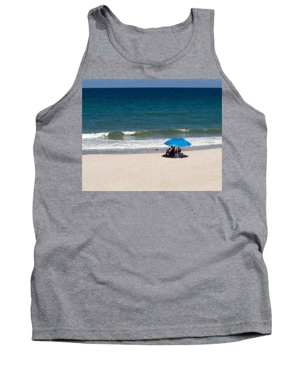 Florida; Beach; Summer; Ocean; Sea; Shore; Coast; Sand; Sandy; Waves; Surf; People; Umbrella; Swim; Tank Top featuring the photograph Florida Summer by Allan Hughes
