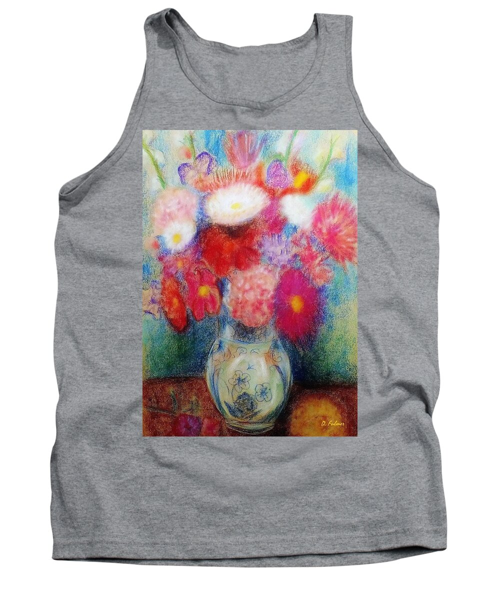 Flowers Tank Top featuring the drawing Flower Arrangement by Denise F Fulmer