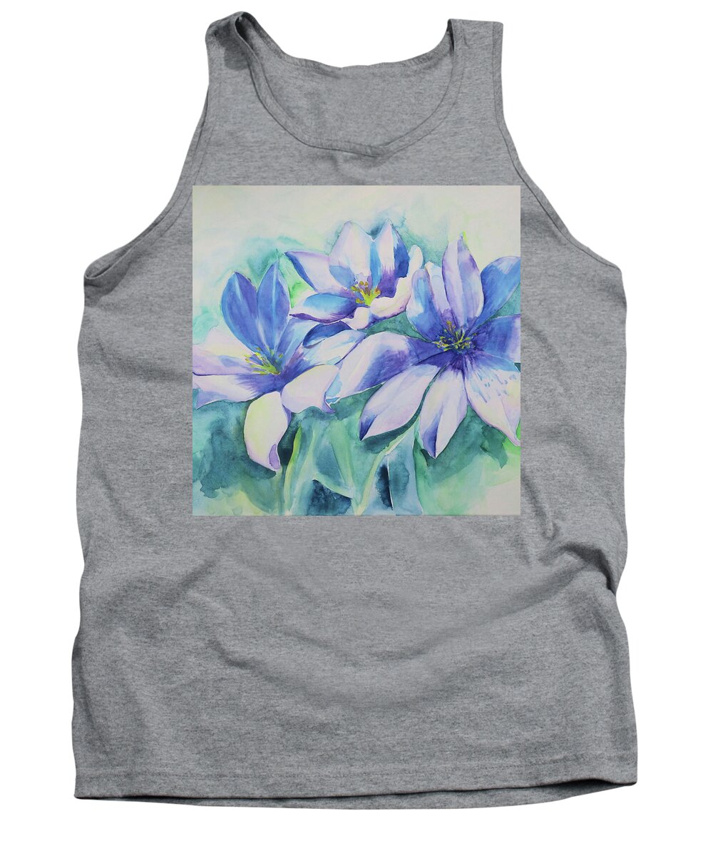 Flowers Tank Top featuring the painting Flower bursts by Artsy Gypsy
