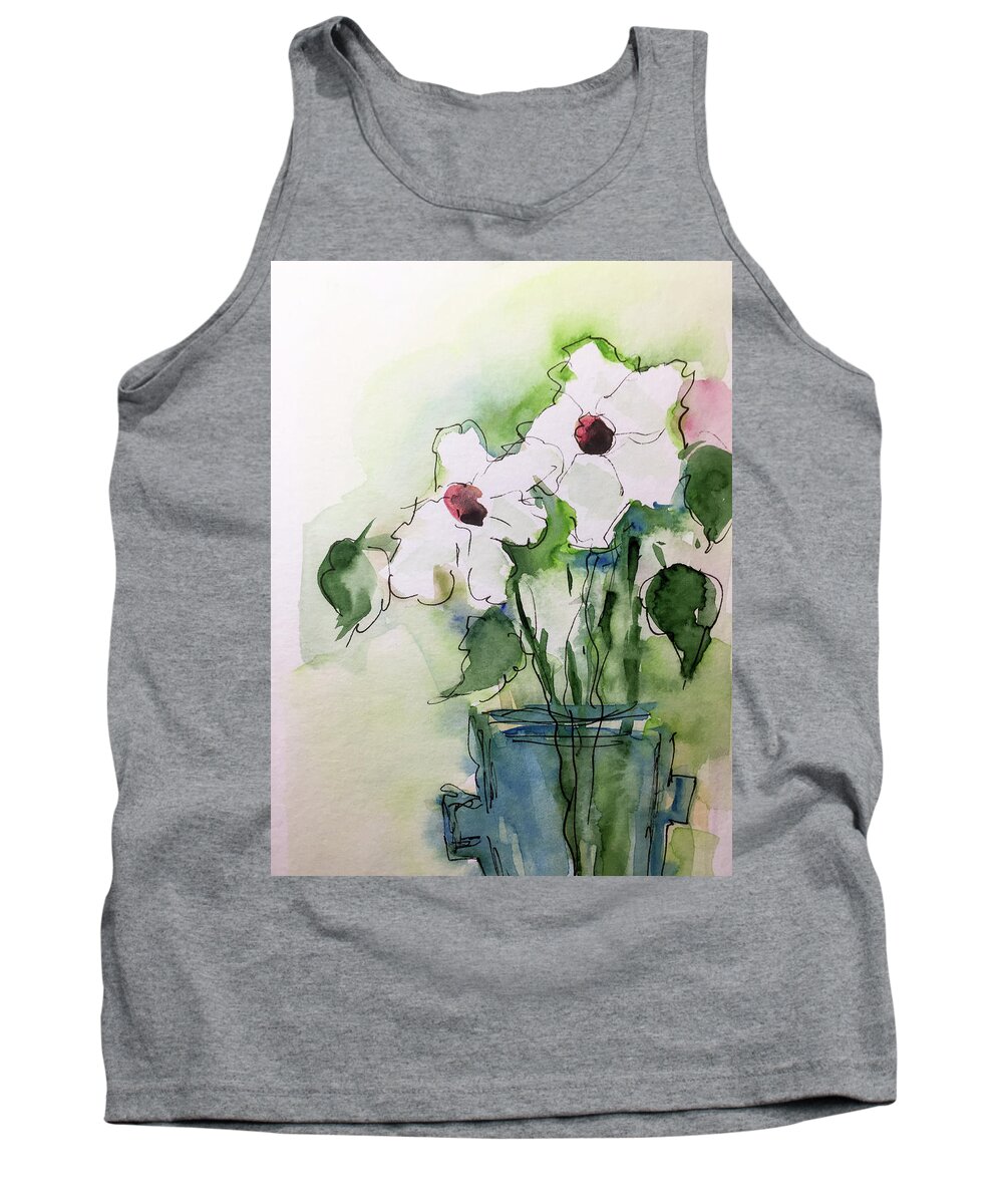 Flowers In The Vase Tank Top featuring the painting Flowers Celebration by Britta Zehm