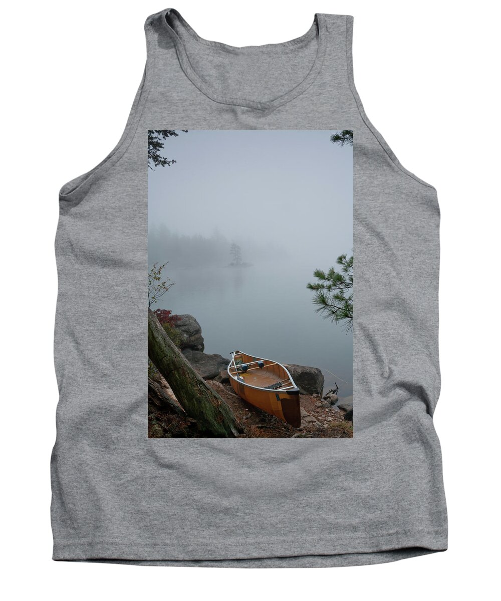 Boundary Waters Tank Top featuring the photograph Fogged In by Paul Schultz