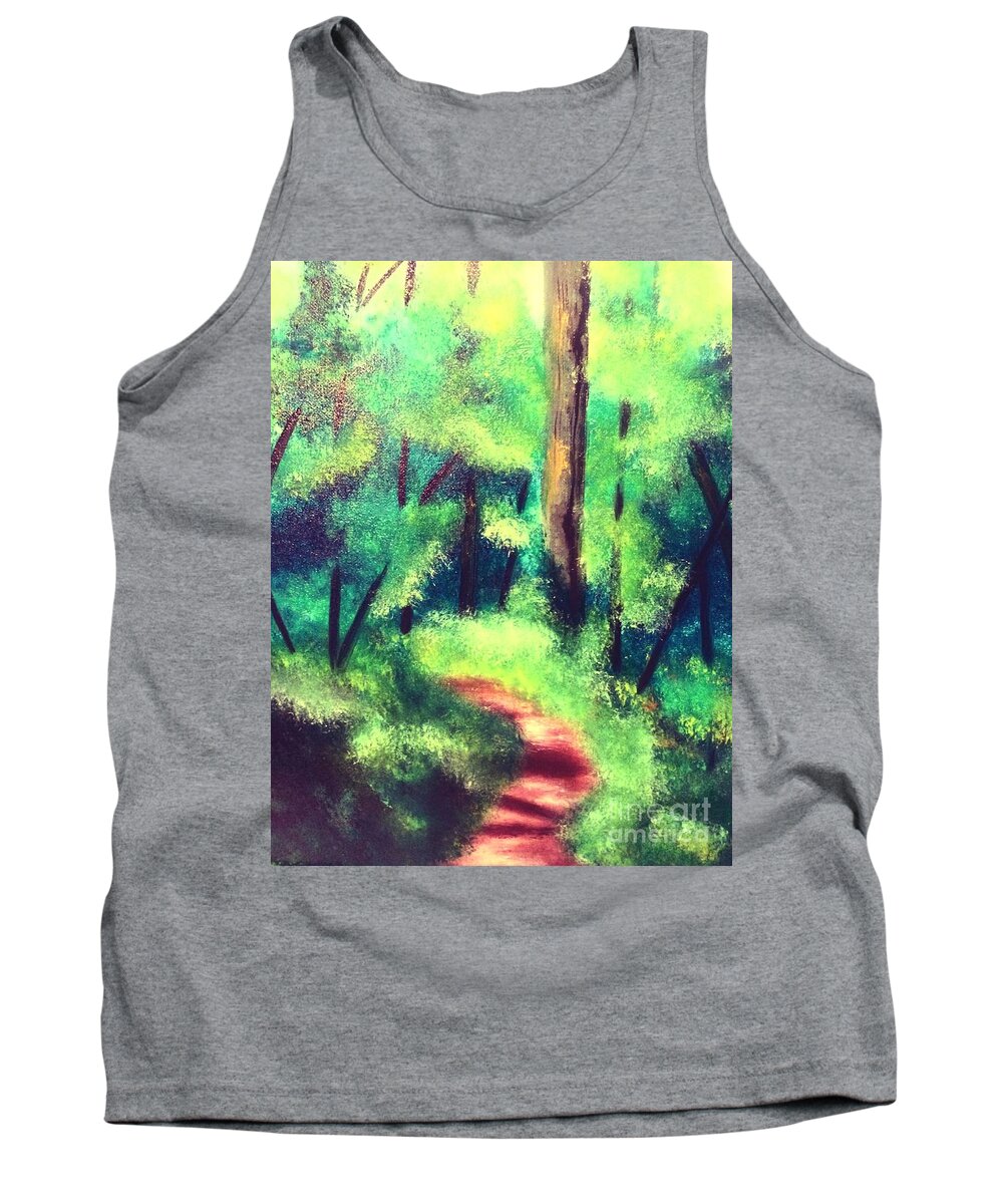 Forest Tank Top featuring the painting Forest Path by Denise Tomasura
