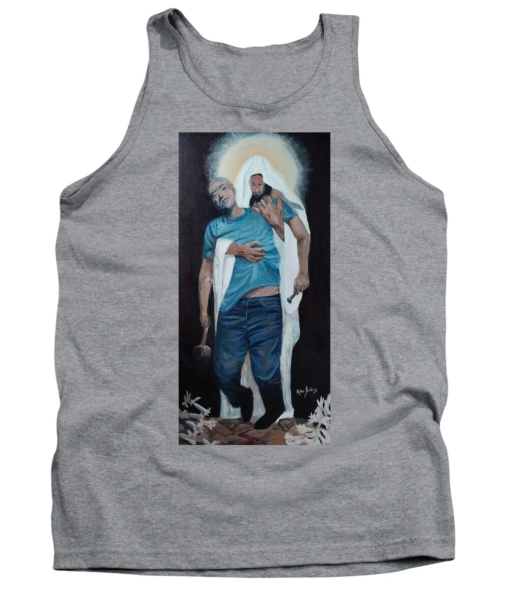 Jesus Tank Top featuring the painting Forgiven by Mike Jenkins