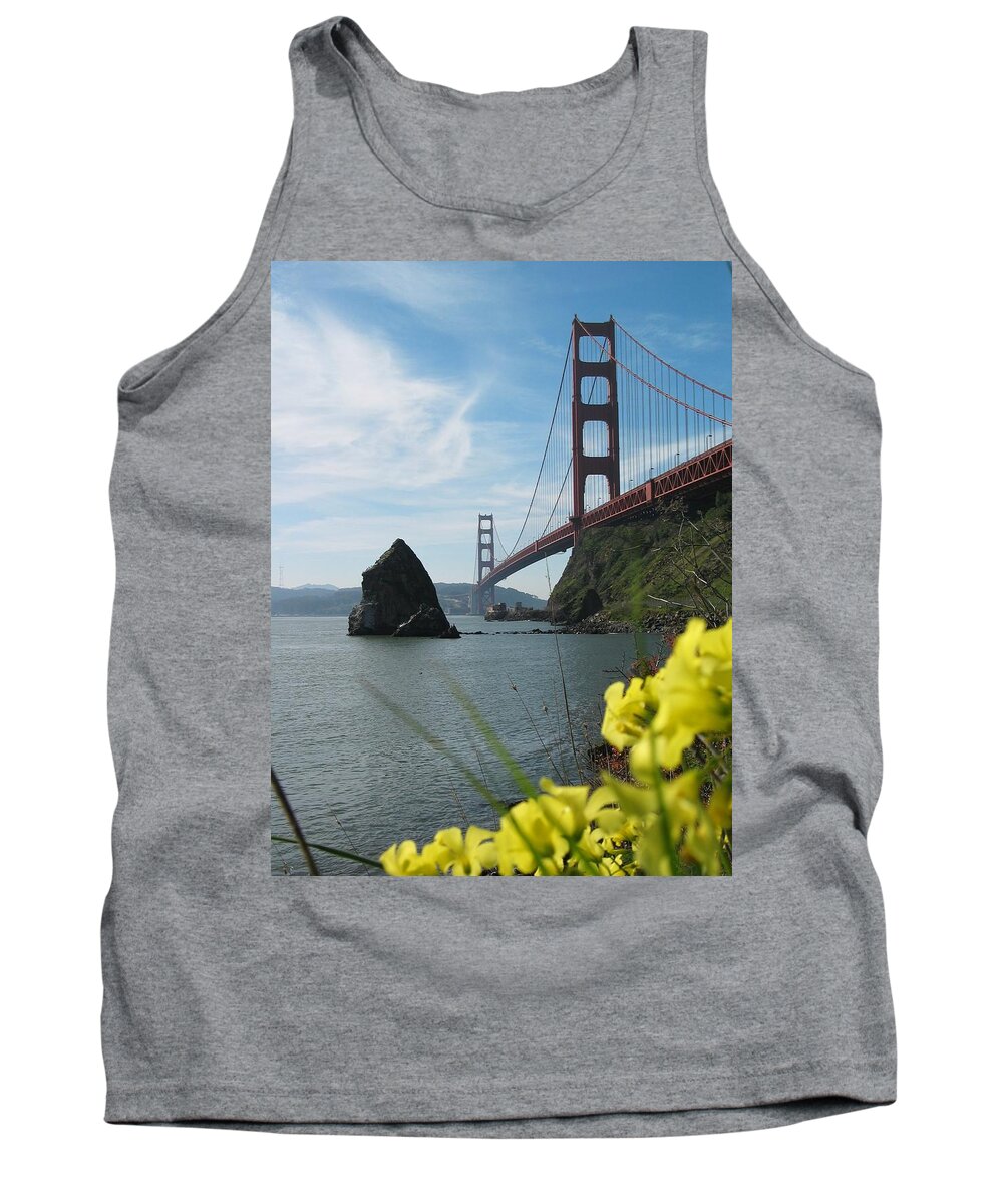 Golden Gate Bridge Tank Top featuring the photograph Fort Baker Spring by Jeff Floyd CA