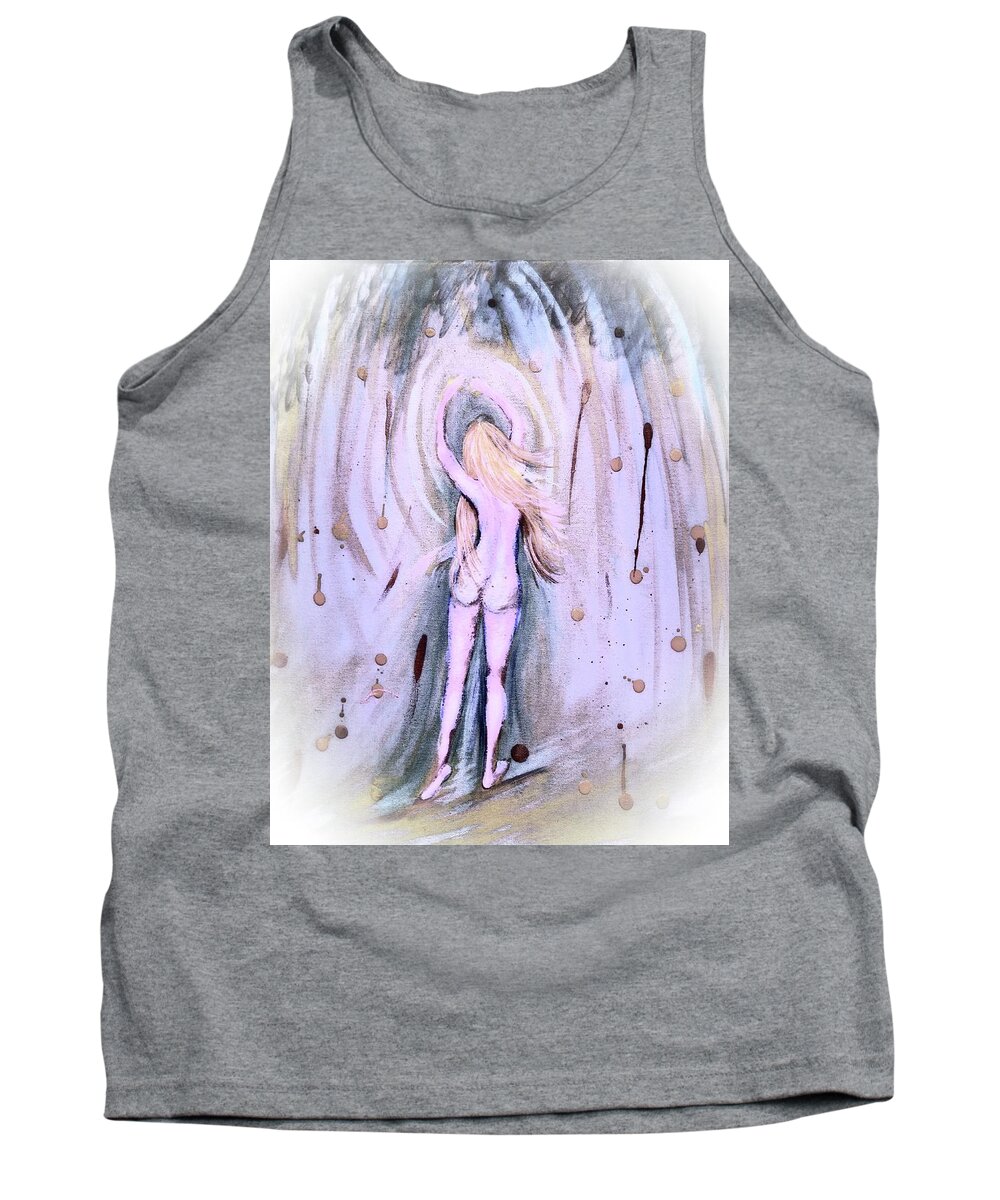 Abstract Form Tank Top featuring the painting Free Girl by Virginia Bond