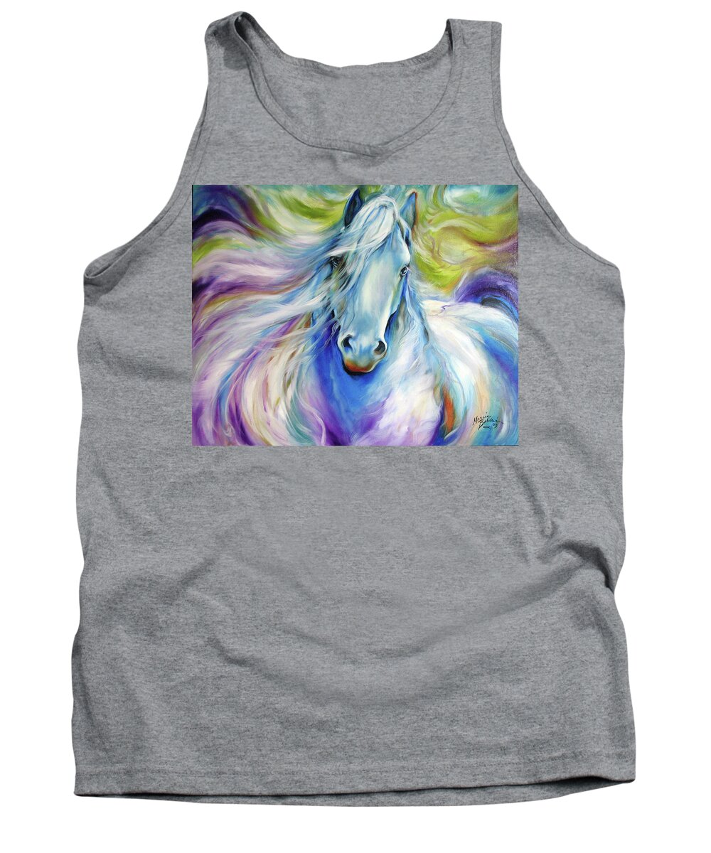Equine Tank Top featuring the painting Freisian Dreamscape by Marcia Baldwin