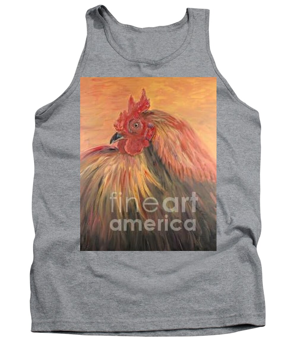 Rooster Tank Top featuring the painting French Country Rooster by Nadine Rippelmeyer