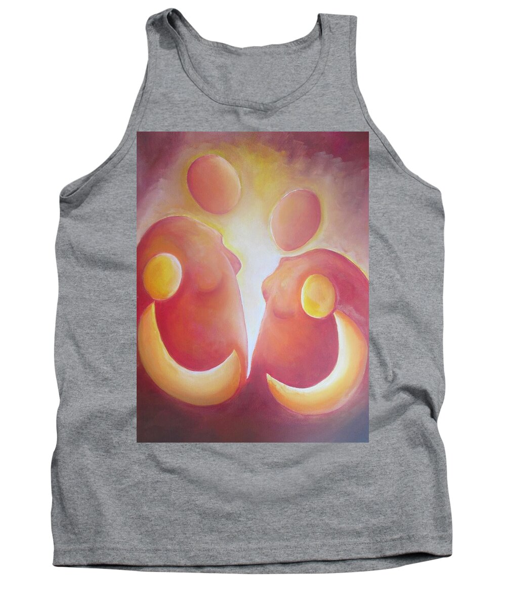 Warm Tank Top featuring the painting Friendship Glow by Jennifer Hannigan-Green