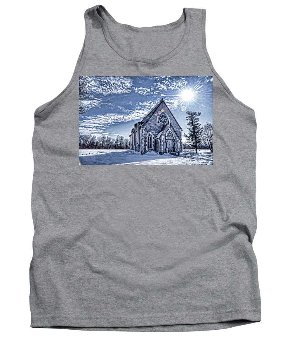 Blue Tank Top featuring the photograph Frozen Land by Alana Ranney