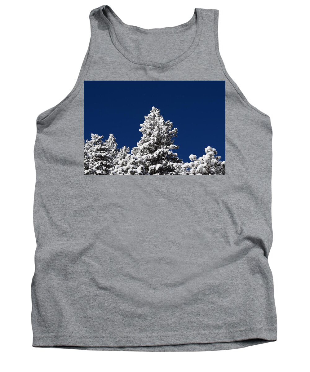 Blue Tank Top featuring the photograph Frozen Tranquility Ute Pass COS CO by Margarethe Binkley