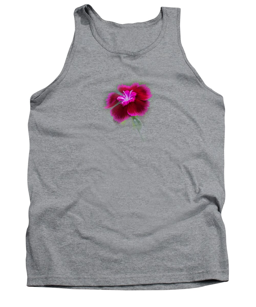 Flower Tank Top featuring the photograph Fuchsia Pink Dianthus Tee-shirt by Donna Brown