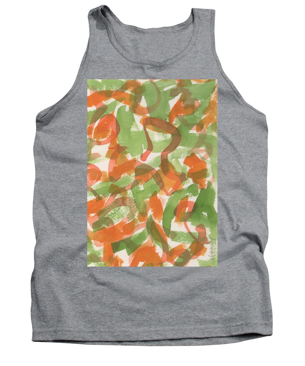 Orange Tank Top featuring the painting Full Potential by Marcy Brennan