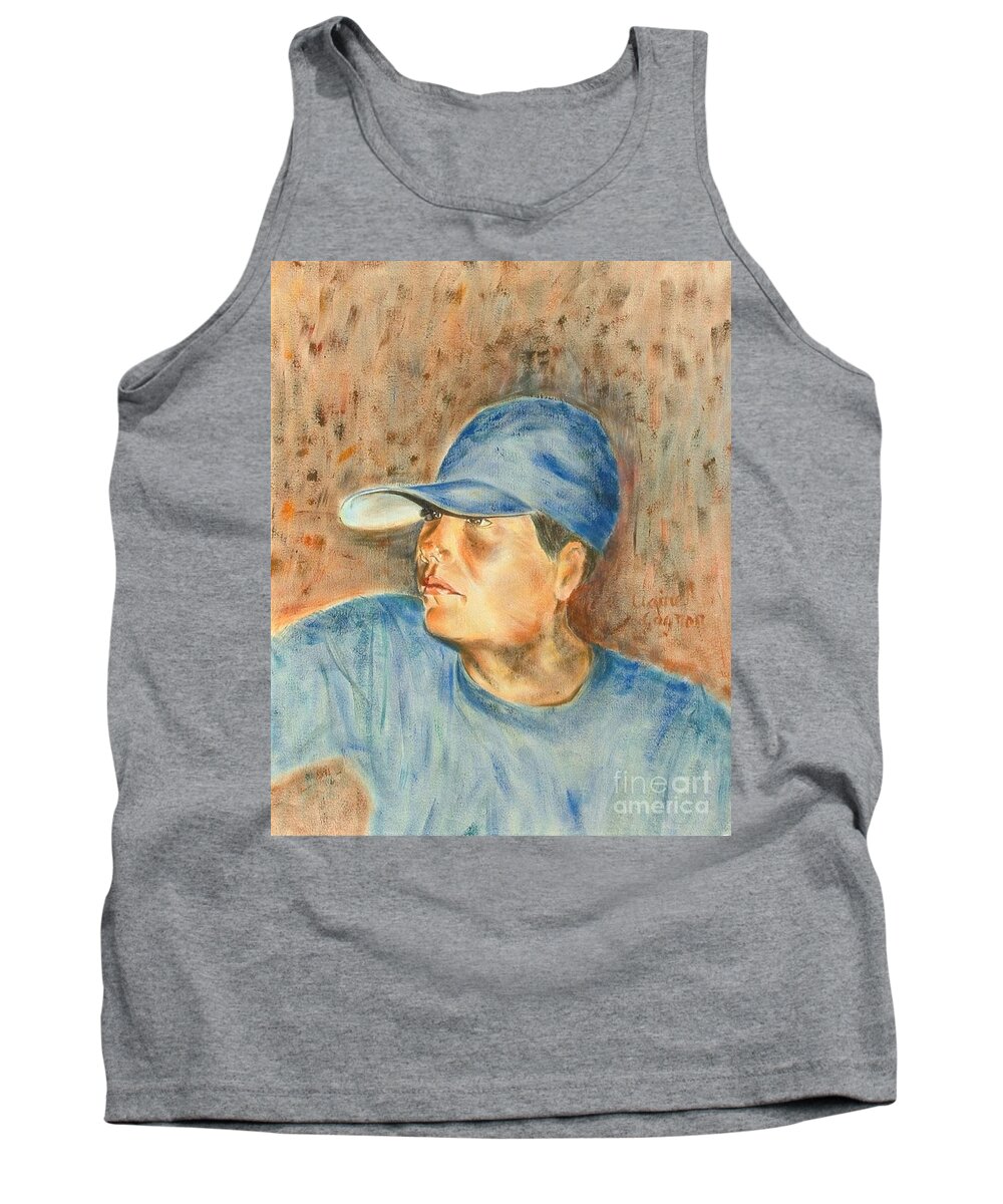 Boy Tank Top featuring the painting Gabe by Claire Gagnon