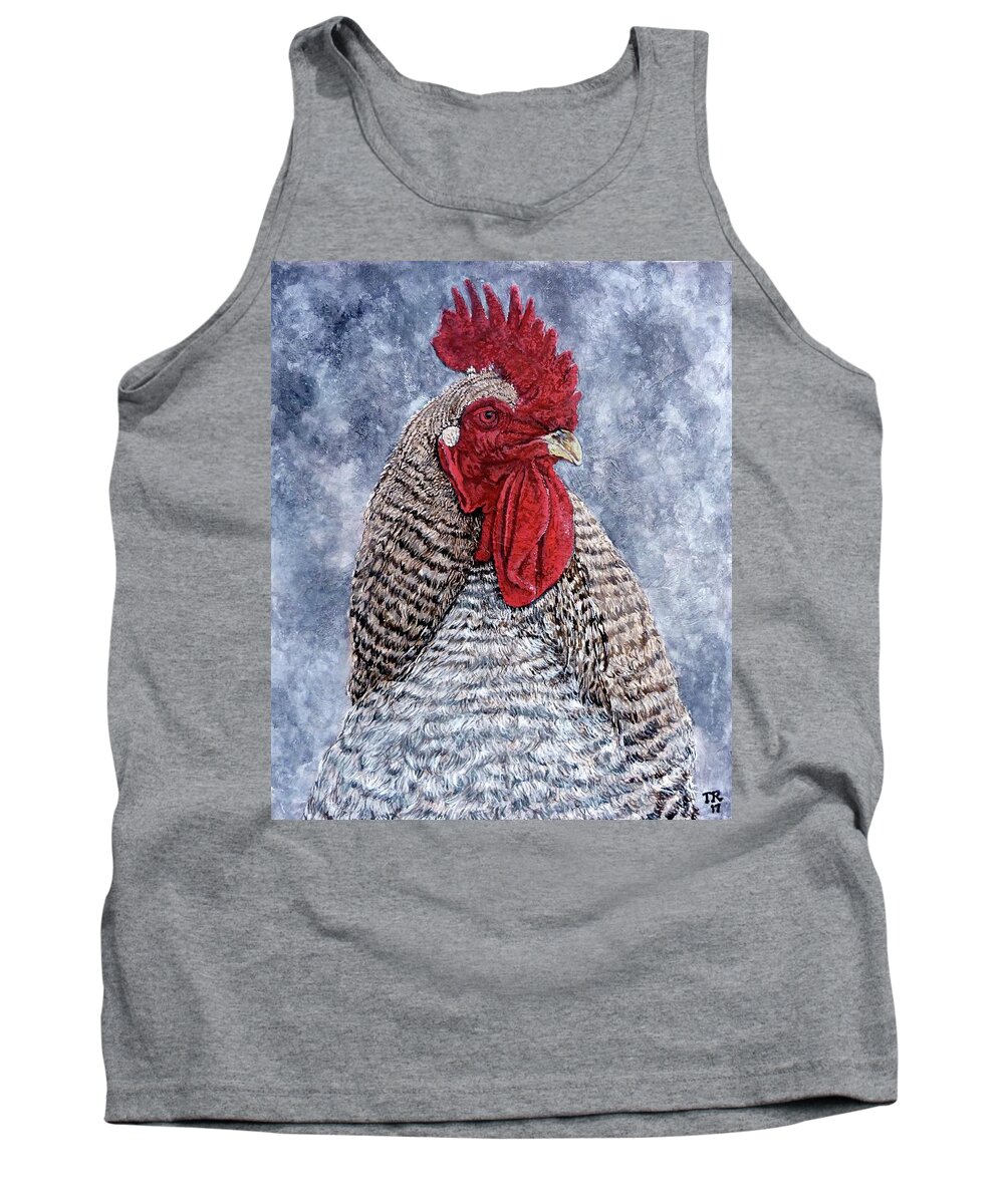 Fire Rooster Tank Top featuring the painting Geoff by Tom Roderick
