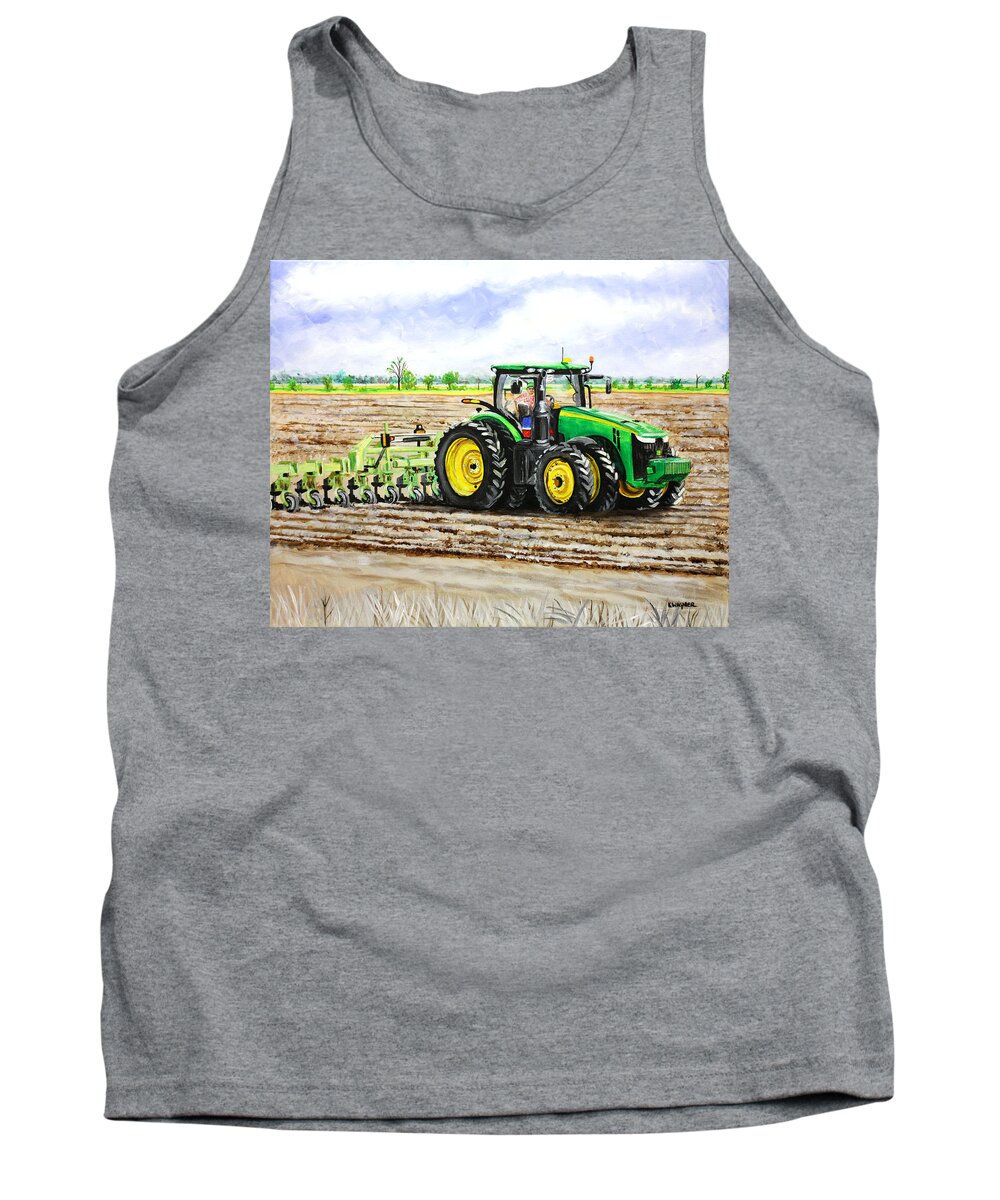Planting Tank Top featuring the painting Getting the Fields Ready by Karl Wagner