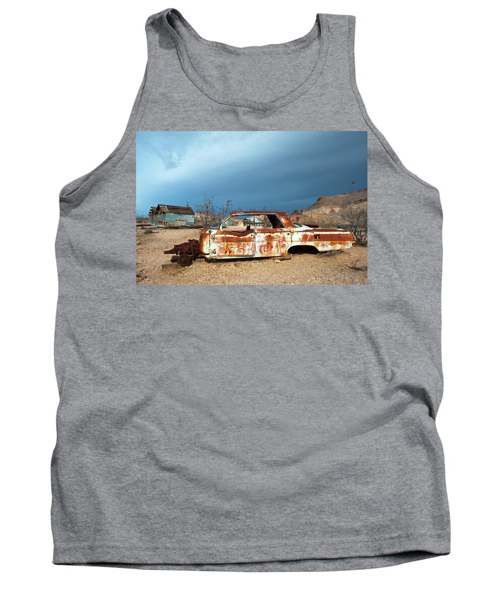 Ghost Town Tank Top featuring the photograph Ghost Town Old Car by Catherine Lau
