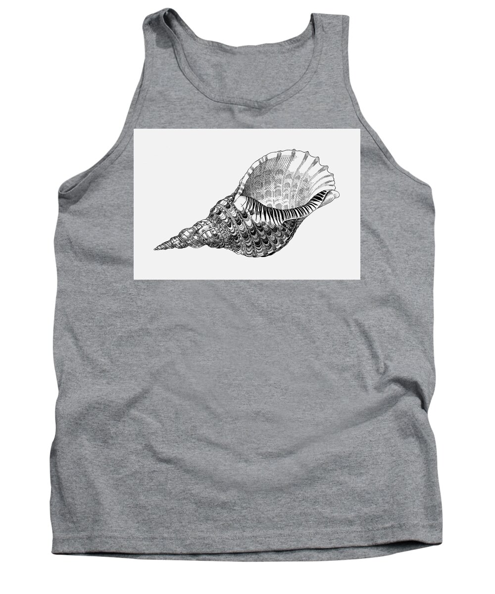 Triton Tank Top featuring the drawing Giant Triton Shell by Judith Kunzle