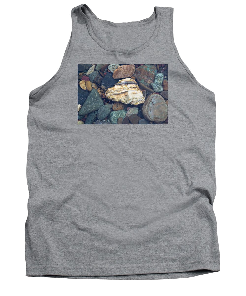 Glacier National Park Tank Top featuring the photograph Glacier Park Creek Stones Submerged by John Daly