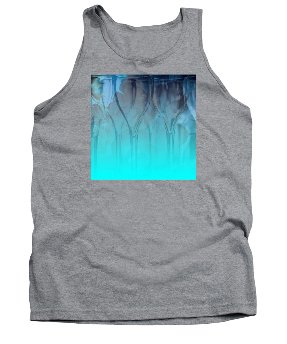 Glasses Tank Top featuring the digital art Glasses Floating by Allison Ashton