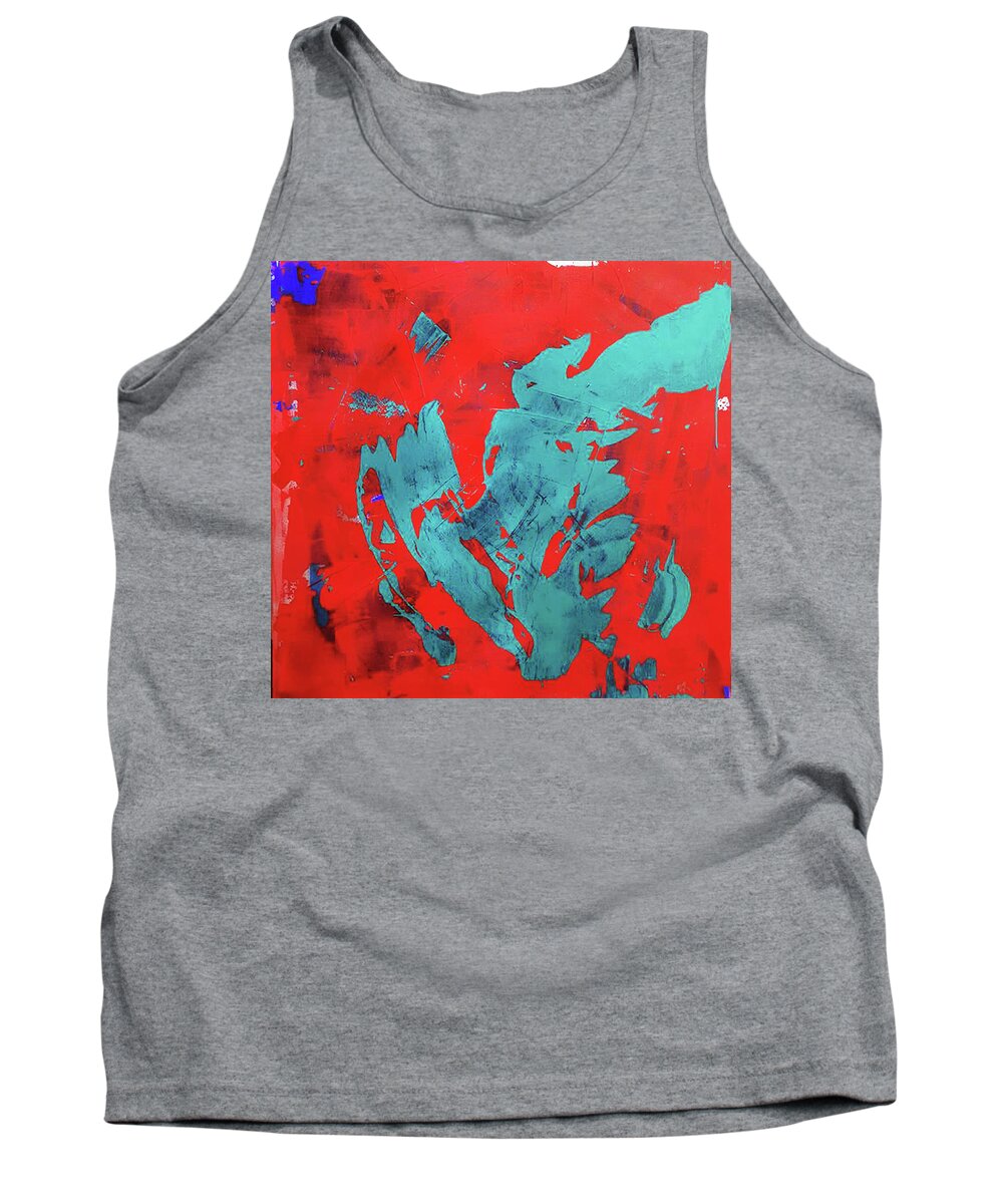 Abstract Layered Acrylic On Canvas Tank Top featuring the painting Glimmer of HOPE by Femme Blaicasso
