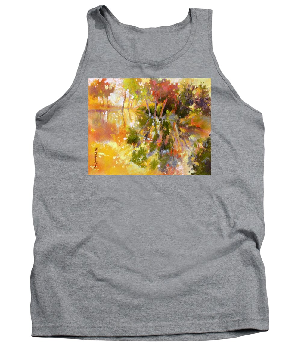 Water Tank Top featuring the painting Glow by Rae Andrews