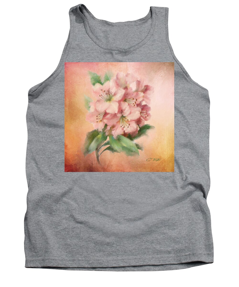 Pink Flower Tank Top featuring the painting Glowing Incantation by Colleen Taylor