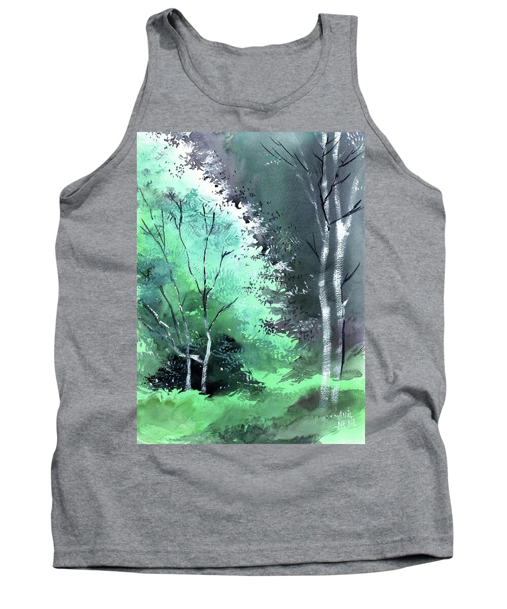 Nature Tank Top featuring the painting Go Green by Anil Nene