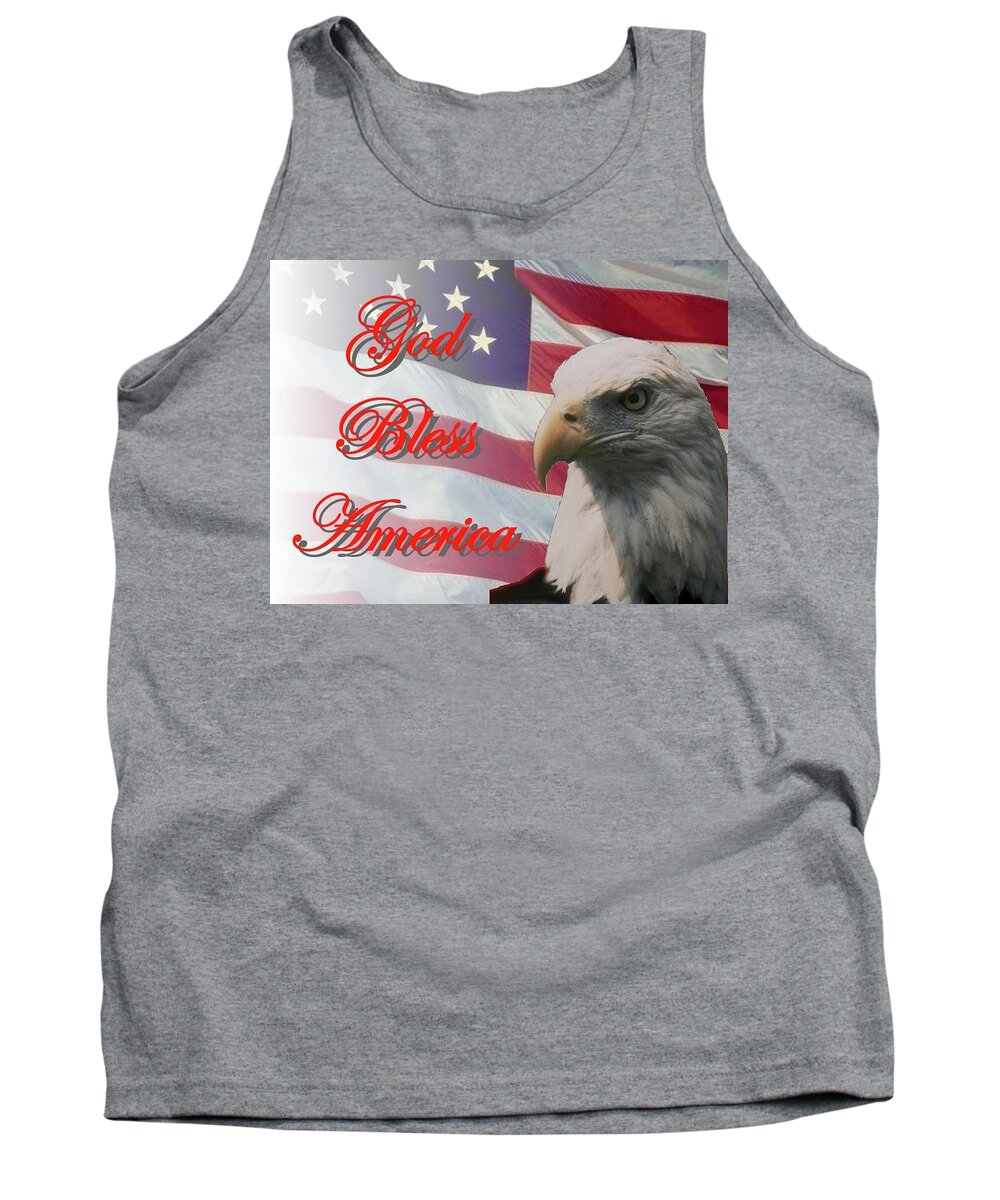 God Tank Top featuring the photograph God Bless America by Jerry Battle
