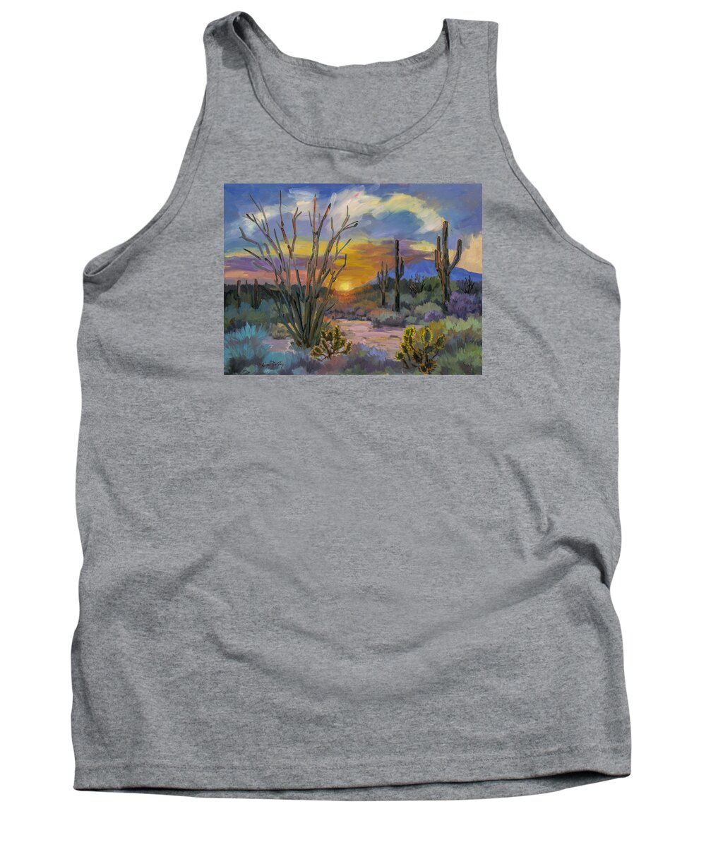 Sonoran Desert Tank Top featuring the painting God's Day - Sonoran Desert by Diane McClary