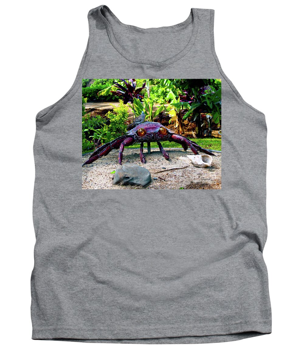 Crab Sculpture Tank Top featuring the photograph Going Piggyback on a Crab by Patricia Griffin Brett