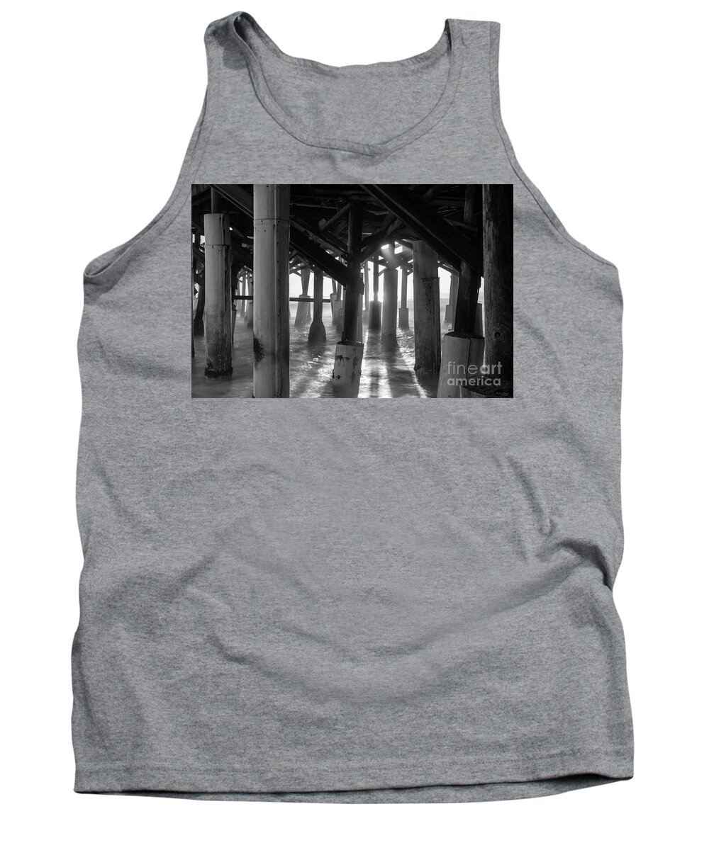 Cocoa Beach Tank Top featuring the photograph Golden Light Shines Through Grayscale by Jennifer White
