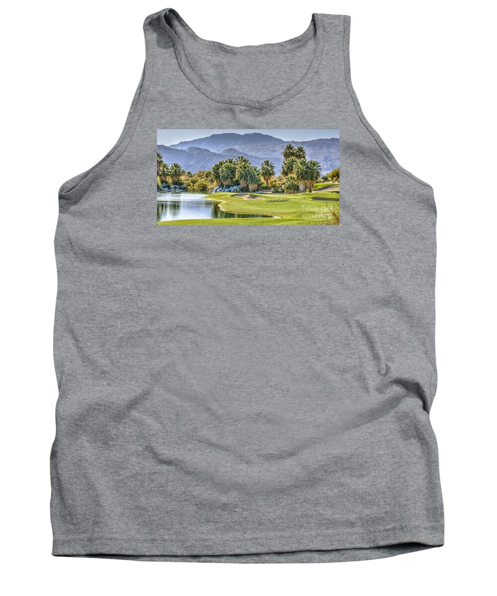 Palm Desert Golf Course; Beautiful Scenery; Mountains Tank Top featuring the photograph Golf Course beautiful Mountains by David Zanzinger