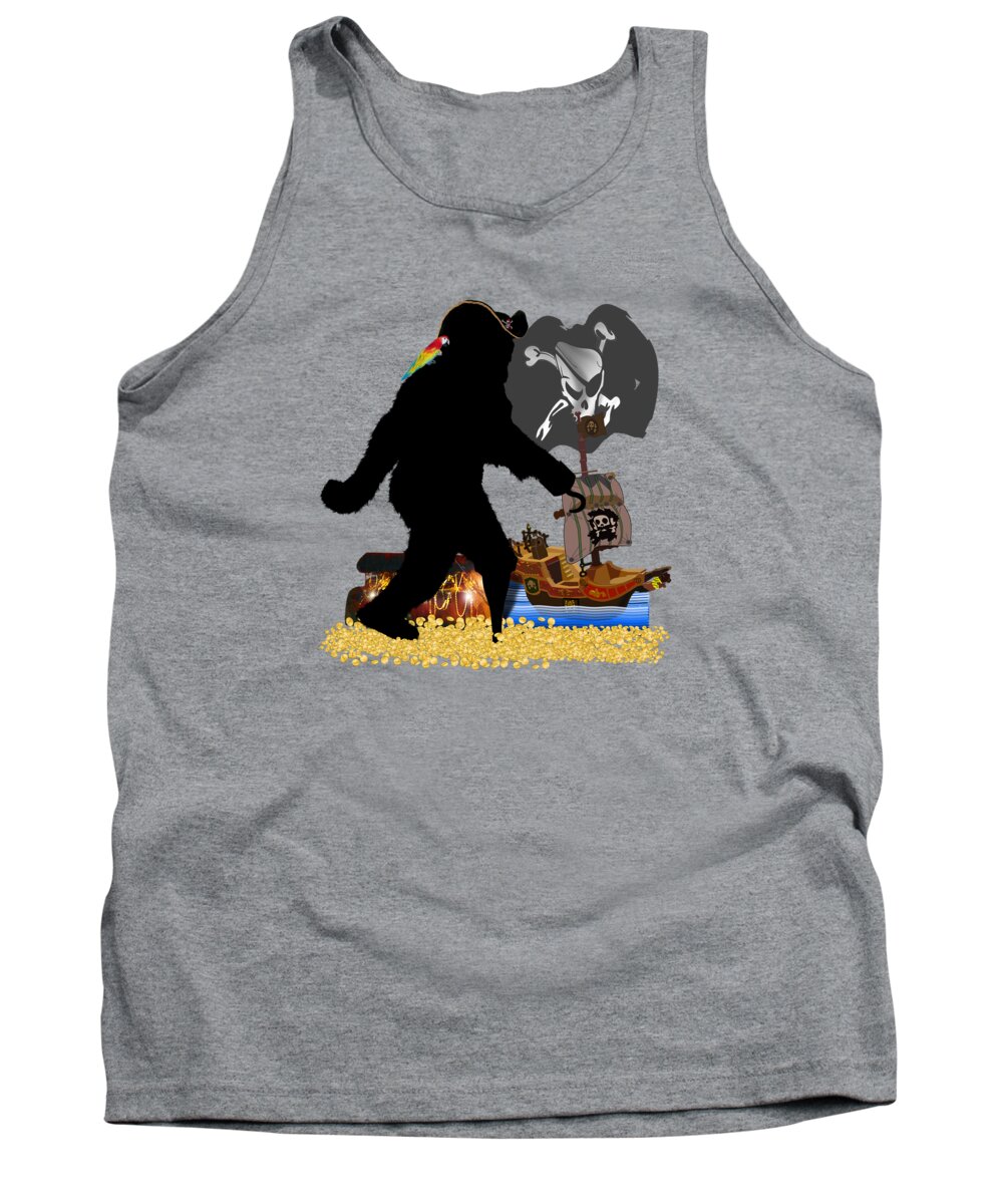 Squatch Tank Top featuring the digital art Gone Squatchin Fer Buried Treasure by Gravityx9 Designs