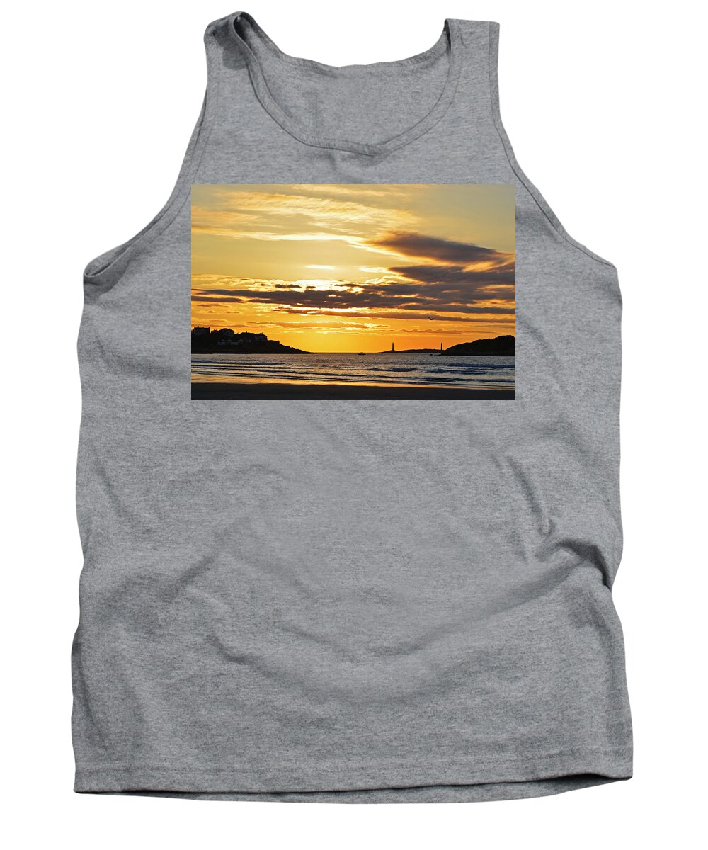 Gloucester Tank Top featuring the photograph Good Harbor Lighthouses at Sunrise by Toby McGuire