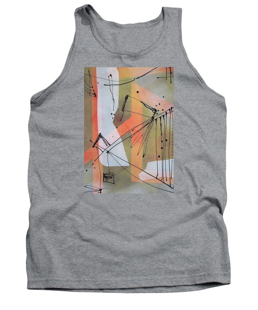 Abstract Tank Top featuring the painting Good Vibrations One by Louise Adams