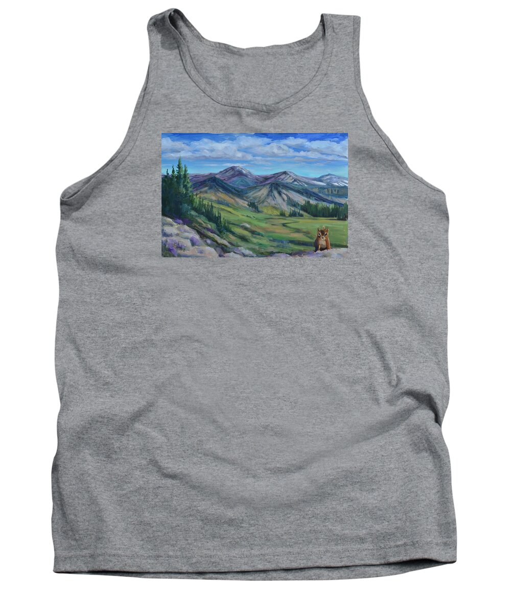 Mountain Scenes Tank Top featuring the painting Got Any Nuts? by Billie Colson