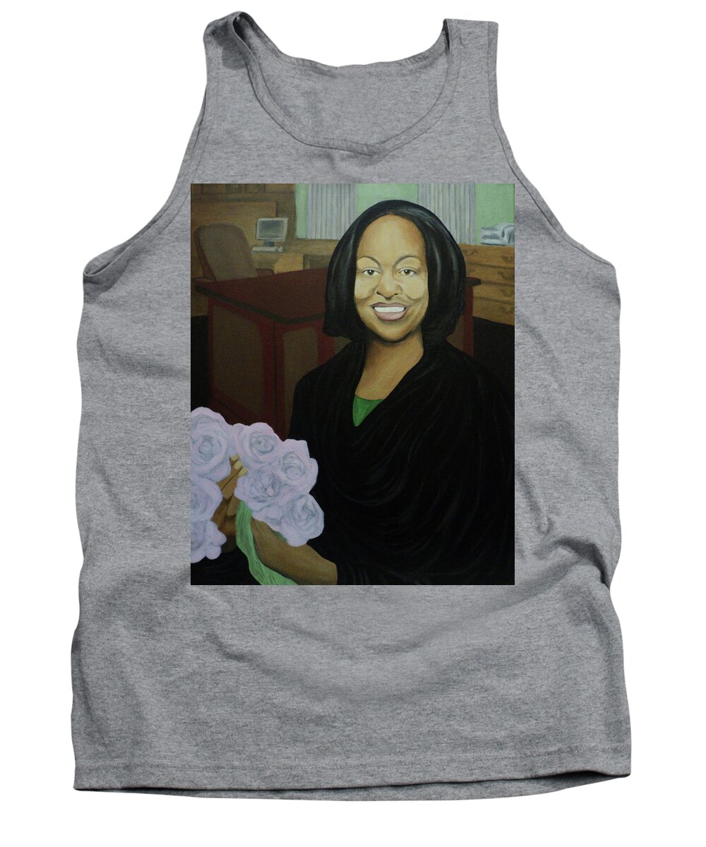 Black Tank Top featuring the painting Graduate Beauty by Angelo Thomas