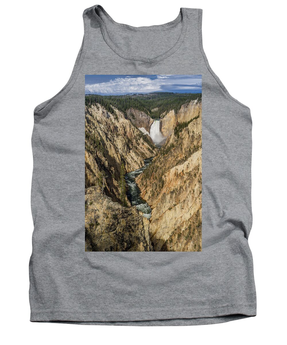Yellowstone Tank Top featuring the photograph Grand Canyon of the Yellowstone and Yellowstone Falls by Greg Nyquist