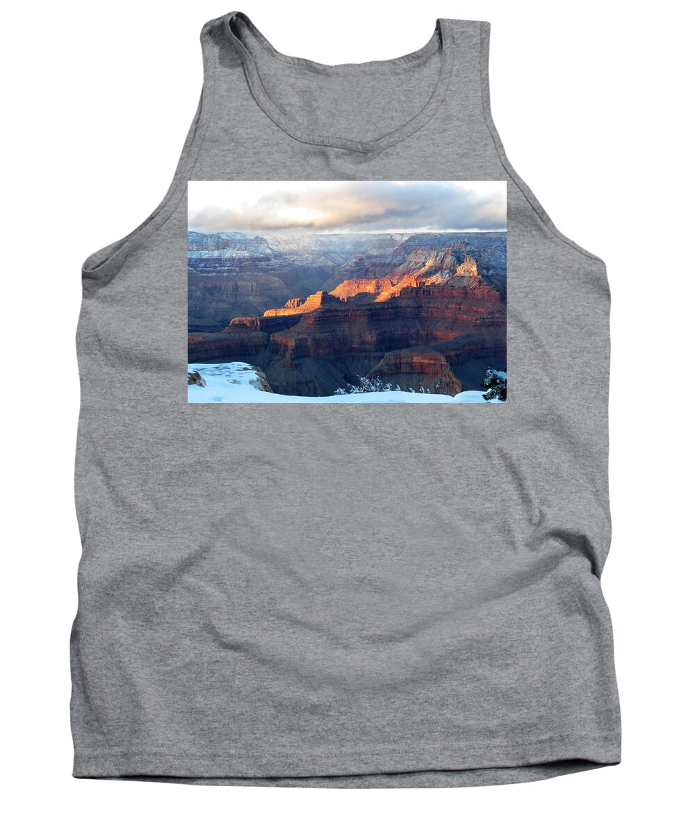 Grand Canyon Tank Top featuring the photograph Grand Canyon with Snow by Laurel Powell