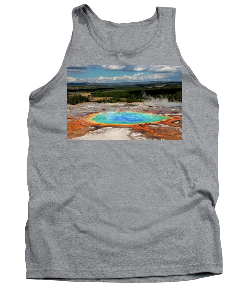 Grand Tank Top featuring the photograph Grand Prismatic Springs by Ronnie And Frances Howard