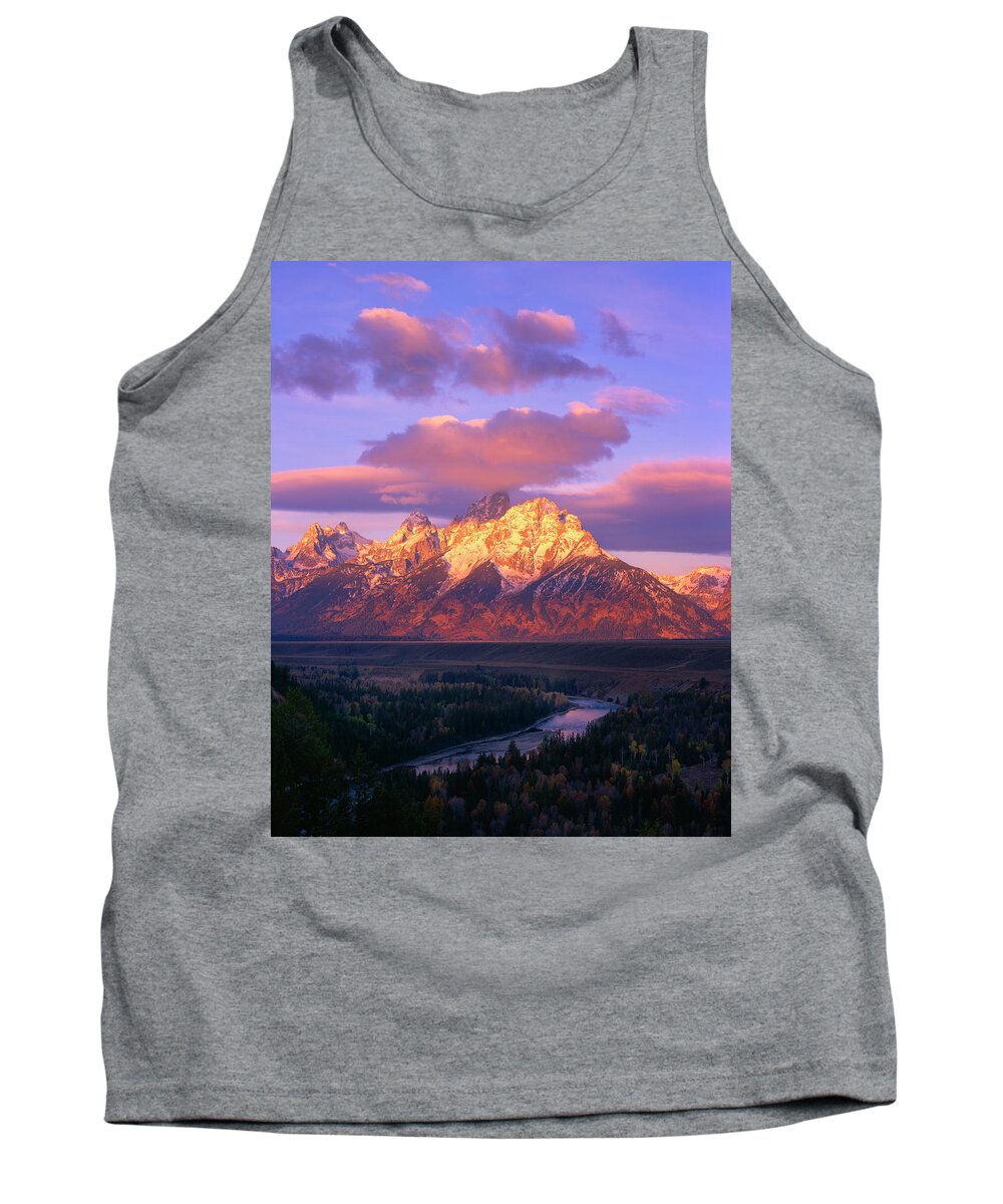 Mark Miller Photos Tank Top featuring the photograph Grand Teton Sunrise by Mark Miller