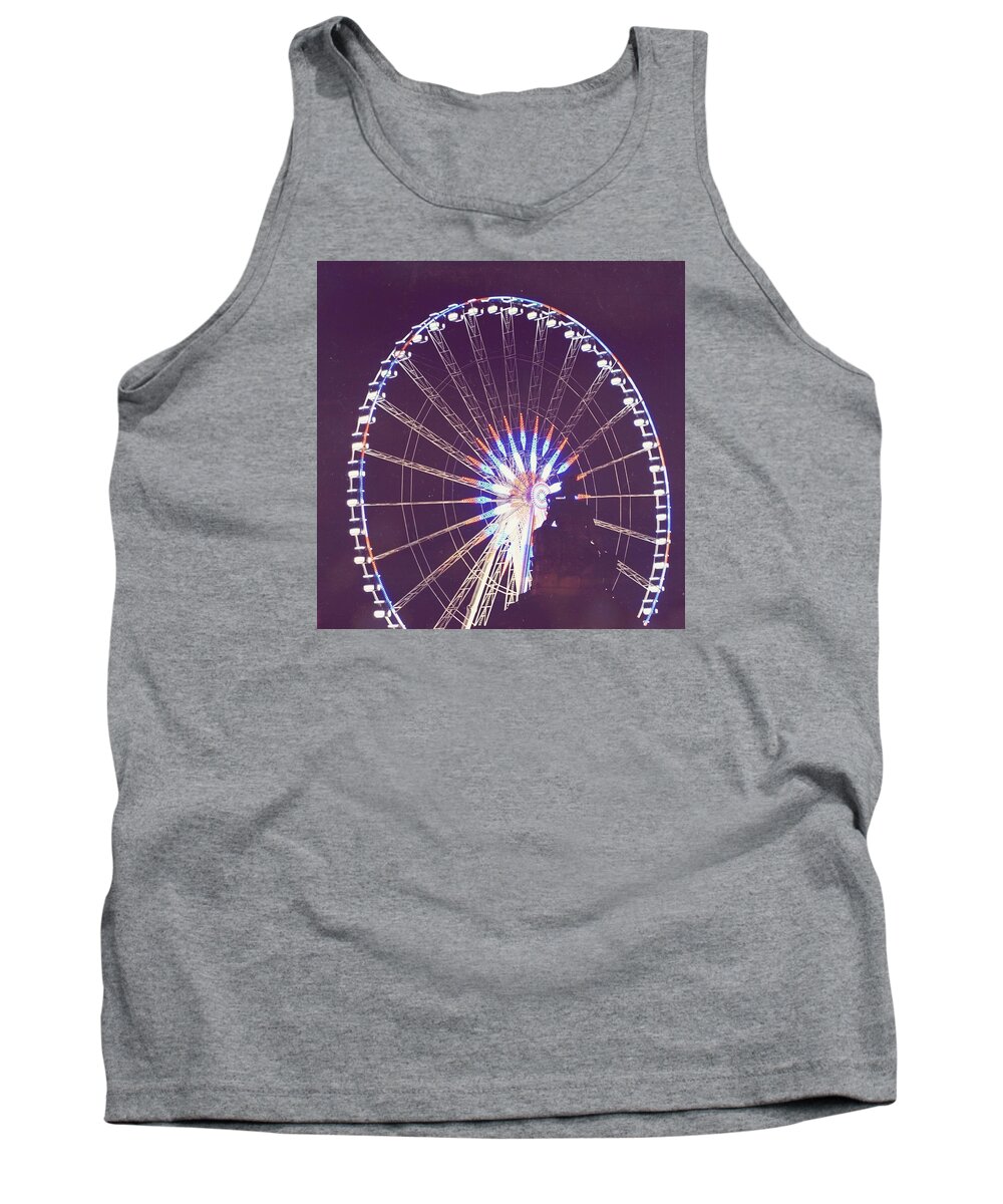 Aurella Tank Top featuring the photograph Grande Roue de Paris by Night by Aurella FollowMyFrench