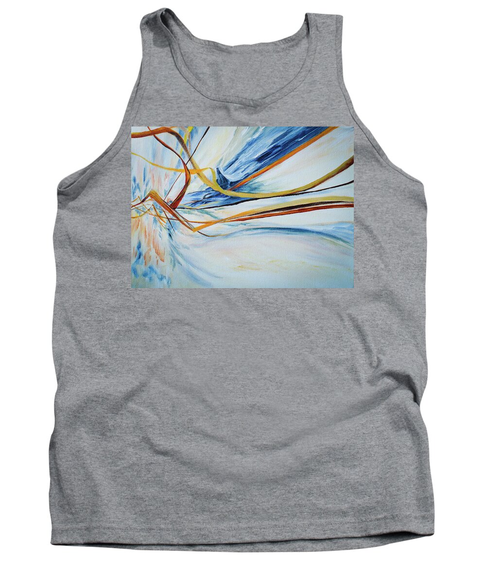 Grass Tank Top featuring the painting Grasses in the Snow by Jo Smoley