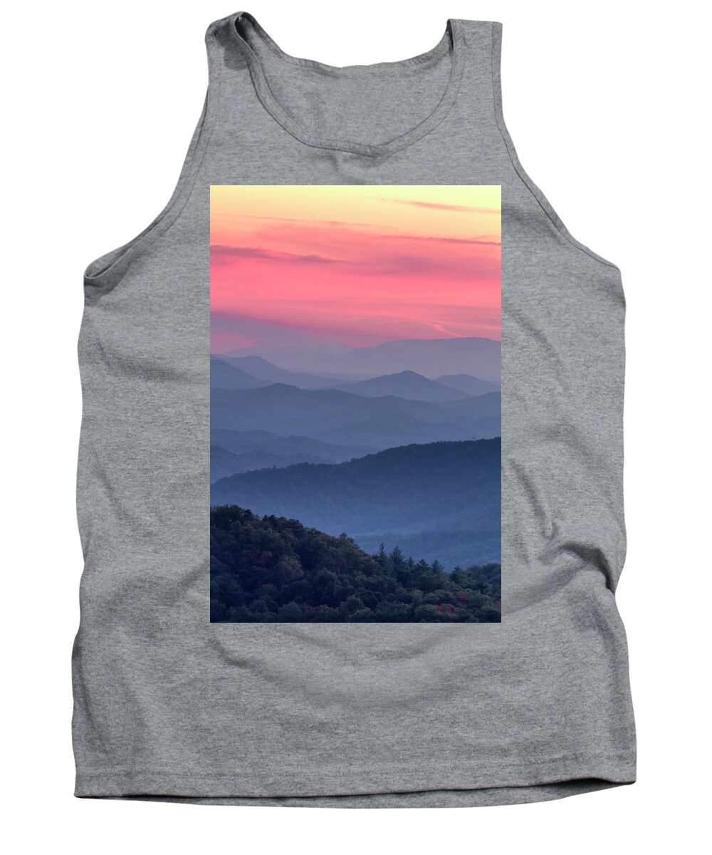 Foothills Parkway West Tank Top featuring the photograph Great Smoky Mountain Sunset by Teri Virbickis