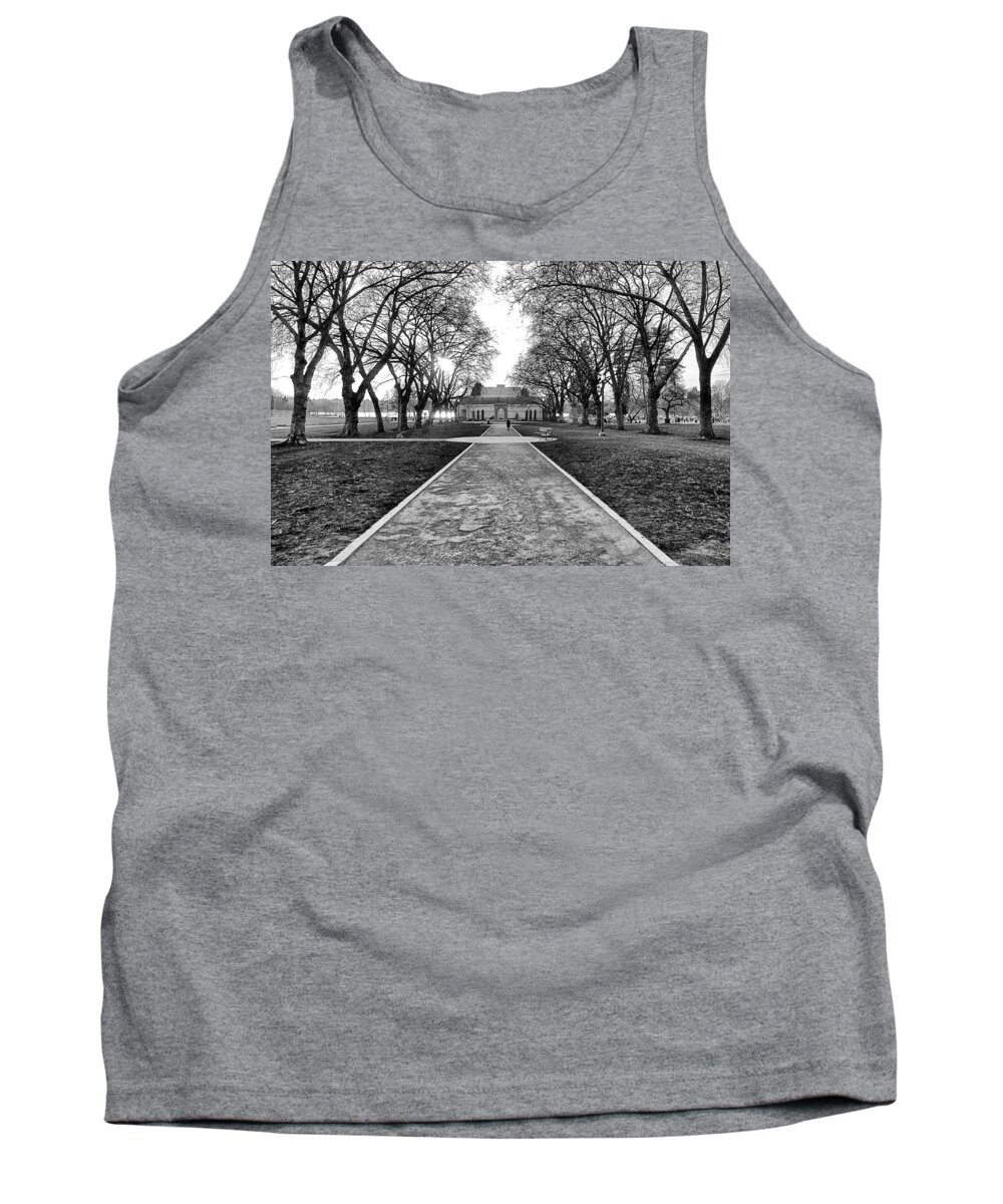 Seattle Tank Top featuring the photograph Green Lake Community Center Black and White by Pelo Blanco Photo