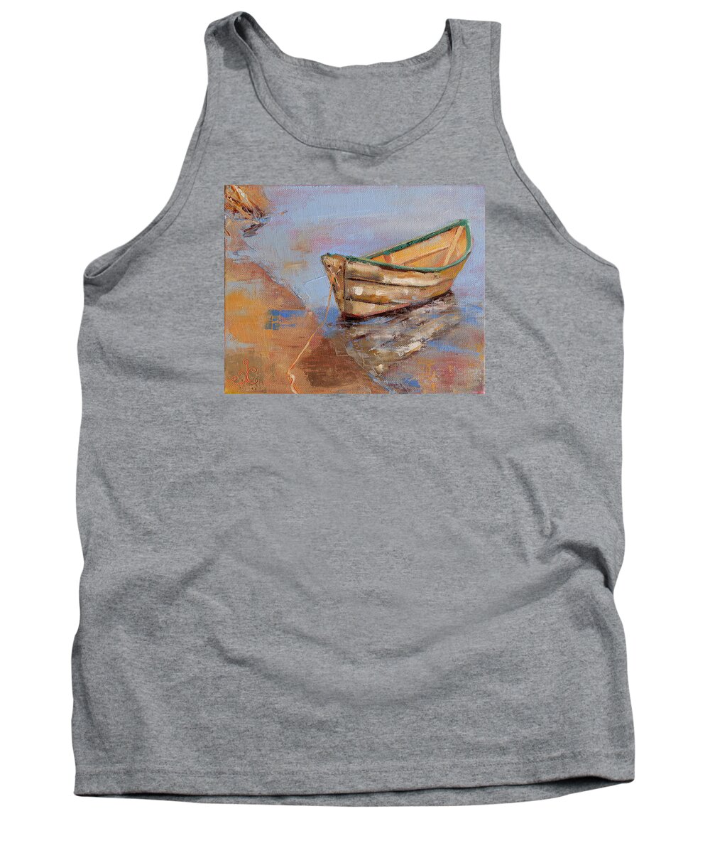 Dory Tank Top featuring the painting Green Rim by Trina Teele