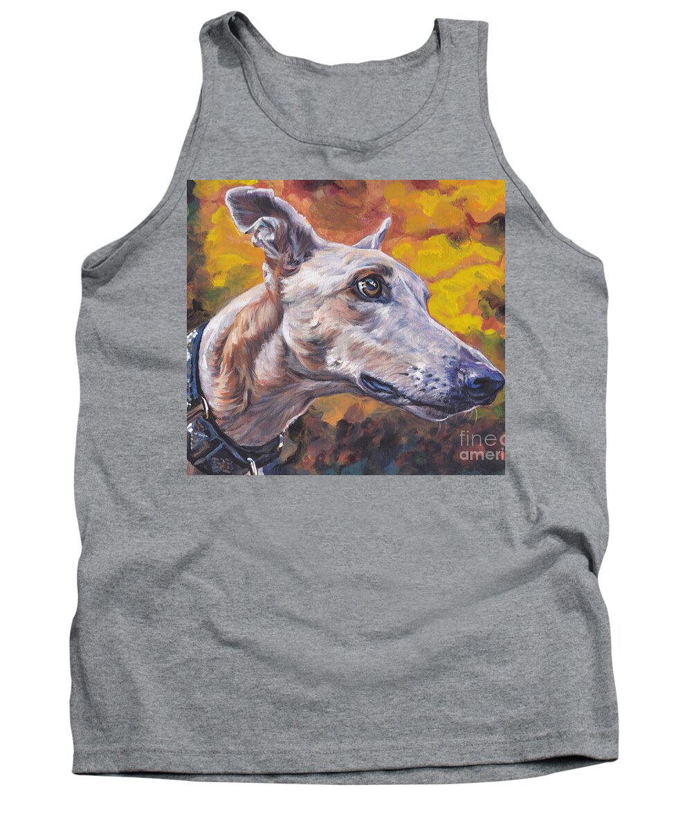 Greyhound Dog Tank Top featuring the painting Greyhound Portrait by Lee Ann Shepard